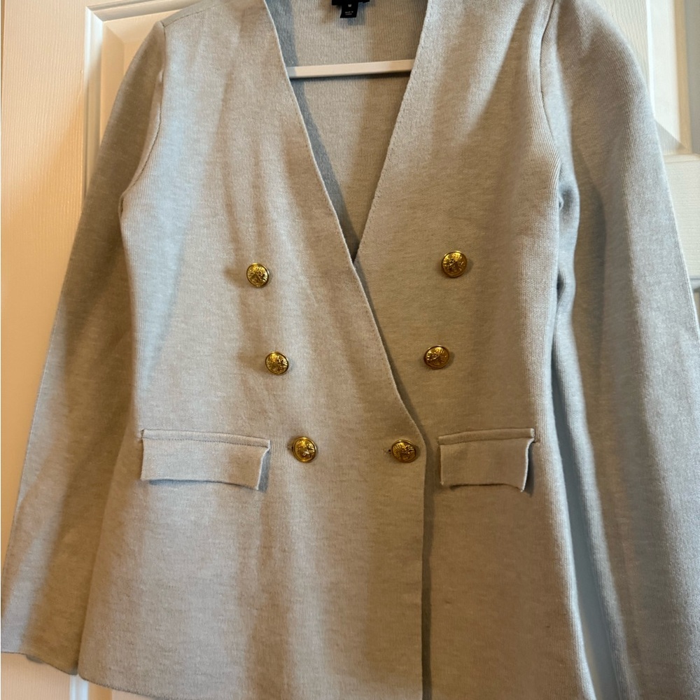 Gray Double-Breasted Women's Blazer
